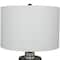 Black Marble Thick Stand Table Lamp with Drum Shade 15" x 15" x 24"